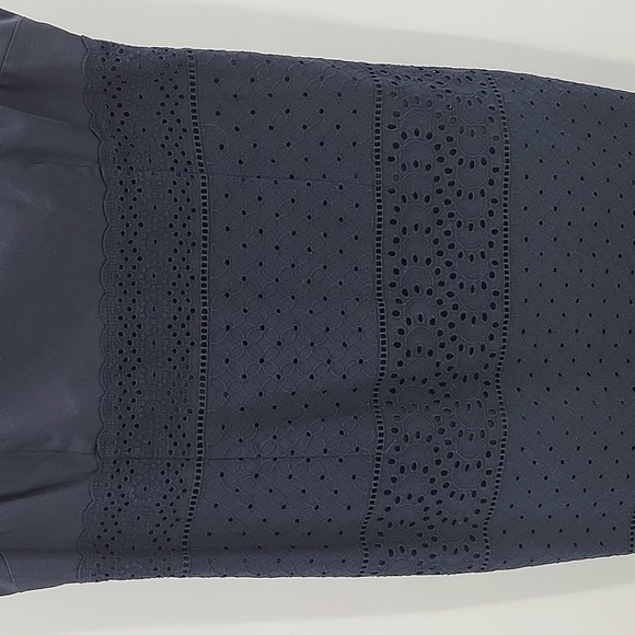 Ann Taylor Navy Embroidered Eyelet Sheath Dress size 14 - Picture 6 of 9